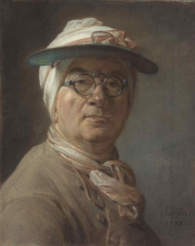 Selbstporträt mit Augenklappe, 1775 von Jean Baptiste Simeon Chardin