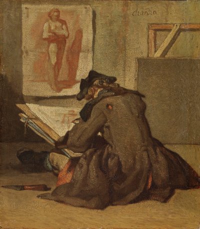 Junger Student beim Zeichnen von Jean Baptiste Simeon Chardin