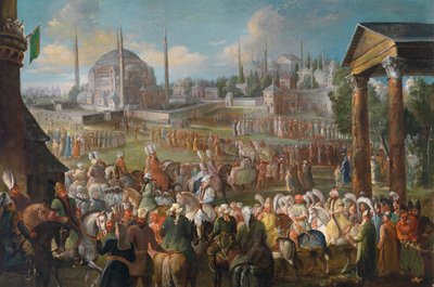 Die Prozession des Sultans in Istanbul, ca. 1736 von Jean Baptiste Van Mour