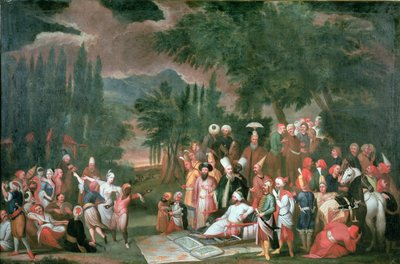 Eine türkische Jagdgesellschaft mit Sultan Ahmed III von Jean Baptiste Vanmour