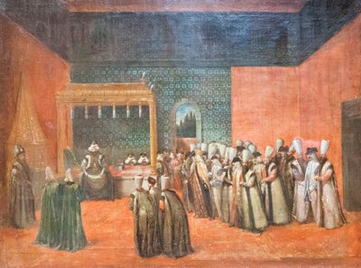 Sultan Ahmed III. empfängt einen europäischen Botschafter, ca. 1725 von Jean Baptiste Vanmour