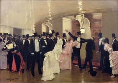 Ein Streit in den Korridoren der Oper, 1889 von Jean Beraud