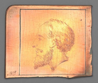 Kopf eines bärtigen Mannes im Profil nach links von Jean Bernard