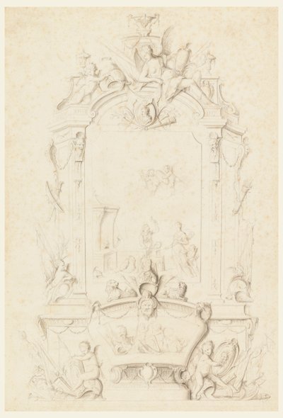 Venus an der Schmiede des Vulkan, Entwurf für ein Sideboard-Panel von Jean Bernard Honoré Toro