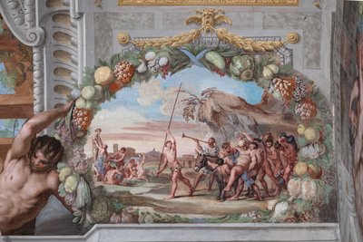 Eines der einundvierzig Paneele mit Szenen, die die Ereignisse des Bacchus erzählen von Jean Boulanger