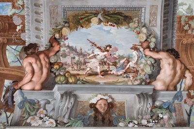 Eines der einundvierzig Paneele mit Szenen, die die Ereignisse des Bacchus erzählen von Jean Boulanger