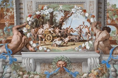 Der Triumphwagen des Bacchus, gezogen von Panthern und begleitet von Silenen und Bacchantinnen von Jean Boulanger