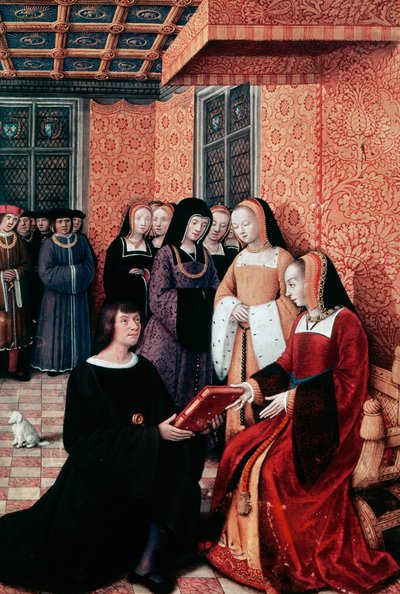 Der Dichter Jean Marot überreicht sein Werk 