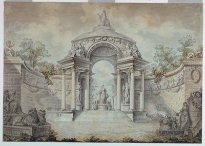 Exedra in einem Park, gewidmet den Tugenden und menschlichen Aktivitäten von Jean Charles Delafosse