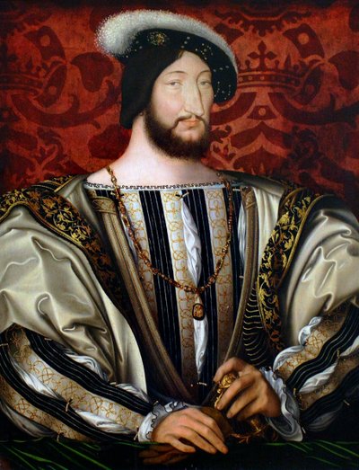 Porträt von Franz I., König von Frankreich, Herzog der Bretagne, Graf von Provence, um 1530 von Jean Clouet