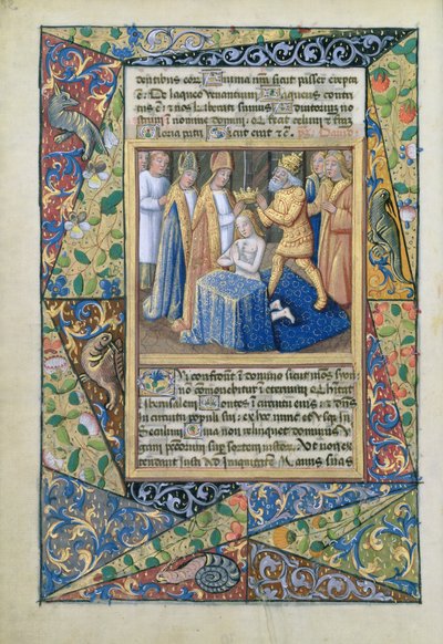 David wird gekrönt, aus dem Stundenbuch von Louis d