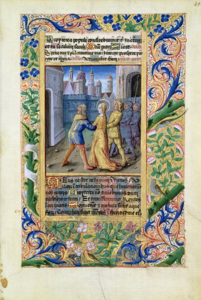 Judith wird von den Assyrern ergriffen, aus dem Stundenbuch von Louis d