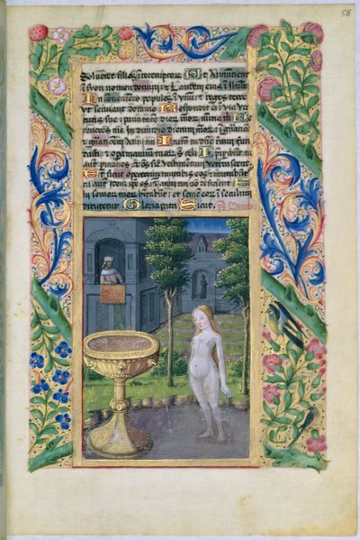 David beobachtet Bathseba beim Baden, aus dem Stundenbuch von Louis d