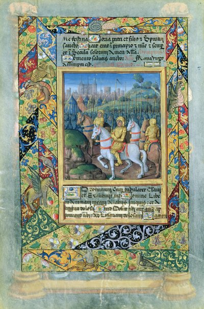 Ms Lat. Q.v.I.126 fol.28v Das Heer der Israeliten, aus dem Stundenbuch von Louis d