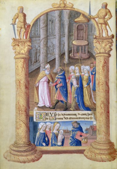 Darstellung des Christuskindes im Tempel, aus dem Stundenbuch von Louis d