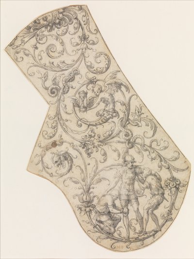 Entwurf für die rechte Schulterplatte einer Parade-Rüstung, ca. 1555 von Jean Cousin the Elder.