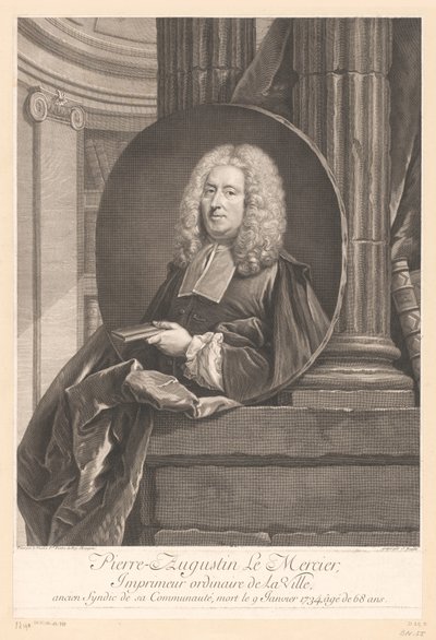 Porträt von Pierre-Augustin Le Mercier von Jean Daullé
