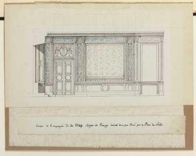 Entwurf für Wanddekorationen für den Salon de Compagnie von Jean Desmosthene (attr. to) Dugourc