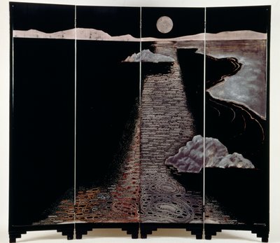 Mondlicht (Claire De Lune), Paravent mit vier Paneelen, 20. Jahrhundert von Jean Dunand