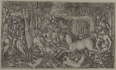 Ein König von einem Einhorn verfolgt von Jean Duvet