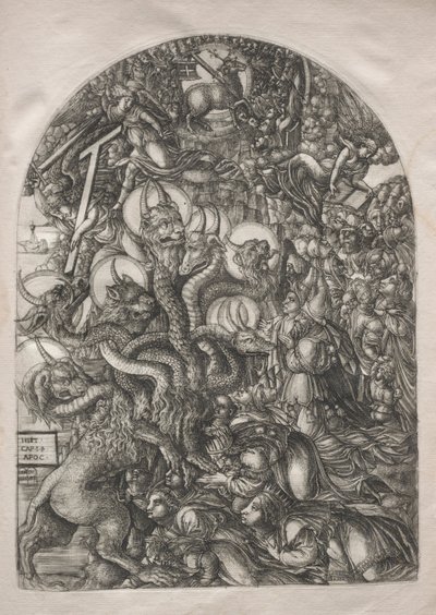 Die Apokalypse: Das Tier mit sieben Köpfen und zehn Hörnern, 1546-1556 von Jean Duvet