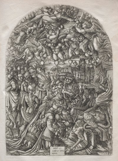 Die Apokalypse: Der Drache mit zwei Hörnern und das Tier mit sieben von Jean Duvet