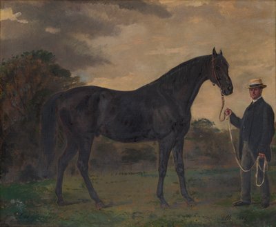 Chippendale und ein Stallbursche in der Landschaft von Jean Edouard Lacretelle