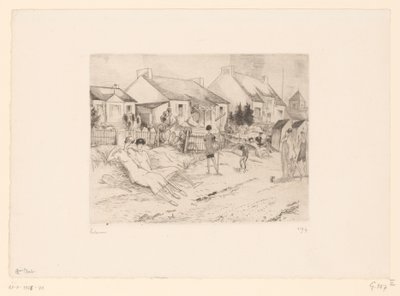 Ruhende Tennisspieler am Strand von Jean Emile Laboureur (signed by artist)