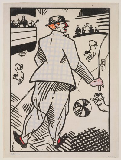 Clown mit Hunden von Jean Emile Laboureur