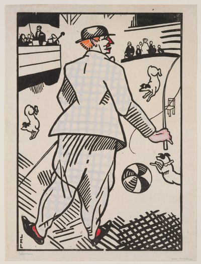 Clown mit Hunden von Jean Emile Laboureur