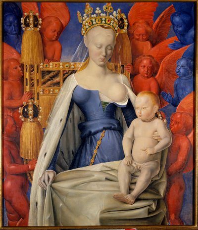 Madonna umgeben von Seraphim und Cherubim von Jean Fouquet