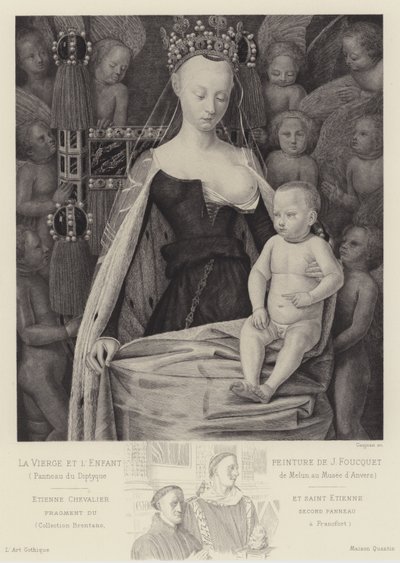 Die Jungfrau und das Kind umgeben von Engeln, ca. 1450 von Jean Fouquet