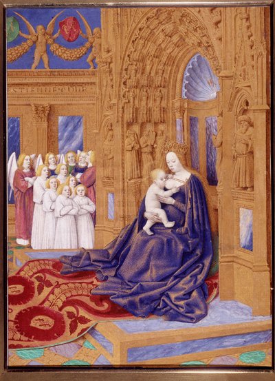 Die Jungfrau mit dem Kind. Miniatur aus „Das Stundenbuch von Étienne Chevalier“ von Jean Fouquet von Jean Fouquet