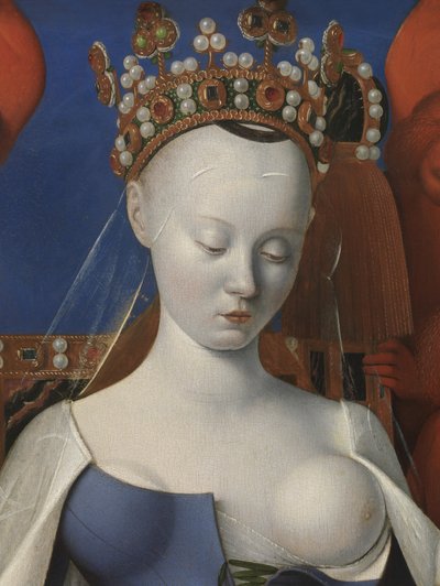 Jungfrau und Kind umgeben von Cherubim und Seraphim, Detail von Jean Fouquet
