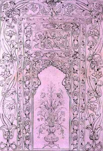 Fliesenpaneel aus der Blauen Moschee in Täbris, Persien, aus 