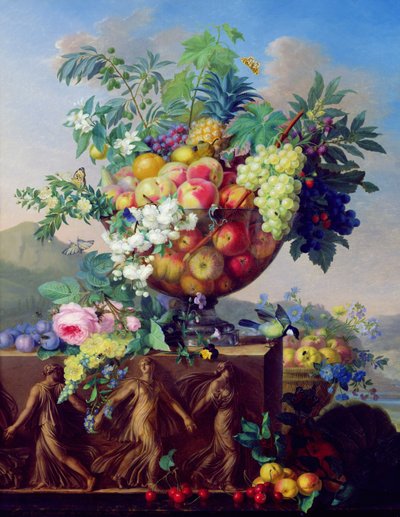 Schale mit Blumen und Früchten von Jean Francois Bony