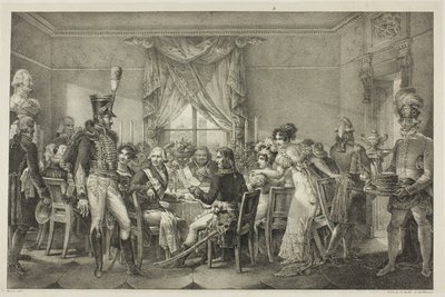 Napoleon im Palast des Großherzogs in Florenz, Platte dreizehn aus Das politische und militärische Leben Napoleons von Jean Francois Bosio