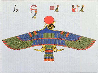Der Gott Horus dargestellt in Form eines Sperberfalken, 1823 von Jean Francois Champollion