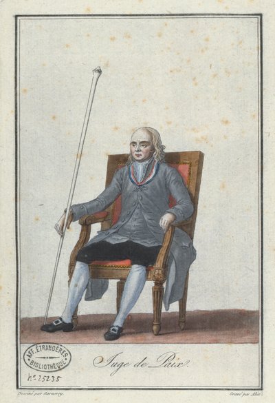Friedensrichter, graviert von Alix, aus einem Buch über französische Directoire-Kostüme von Jean Francois Garneray