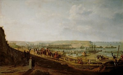 Napoleon I. (1769-1821) besucht das Lager in Boulogne im Juli 1804, 1806 von Jean Francois Hue