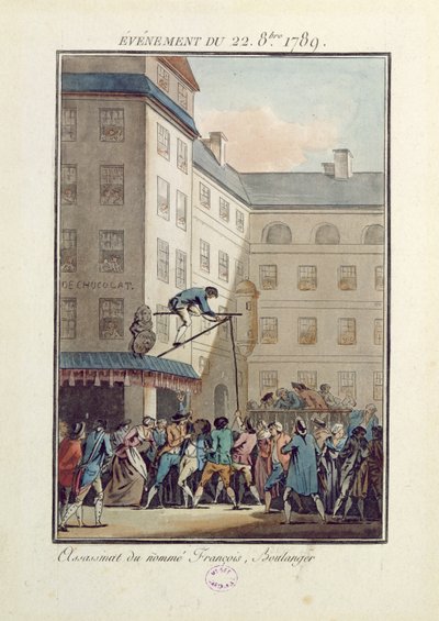 Ereignisse des 22. Oktober 1789: Hinrichtung eines Mannes namens Francois, ein Bäcker von Jean Francois Janinet
