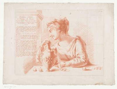 Titelblatt mit Frau und Krug von Jean Francois Janinet