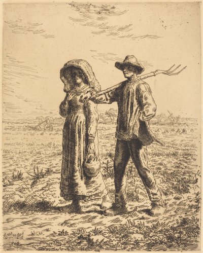 Abfahrt zur Arbeit (Le départ pour le travail) von Jean Francois Millet