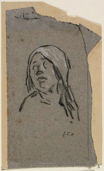 Studie eines Frauenkopfes von Jean Francois Millet