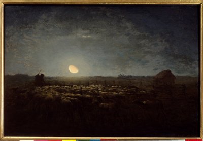 Der Schafpark im Mondlicht (Jean Francois Millet) von Jean Francois Millet