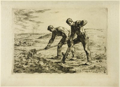 Zwei Männer beim Graben von Jean Francois Millet