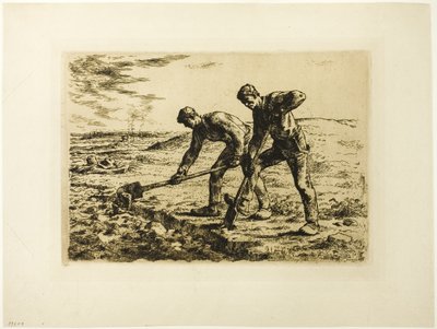 Zwei Männer beim Graben von Jean Francois Millet