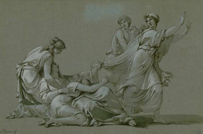 Die jungen Männer und Frauen von Athen als Opfer für den Minotaurus, ca. 1778 von Jean François Pierre Peyron