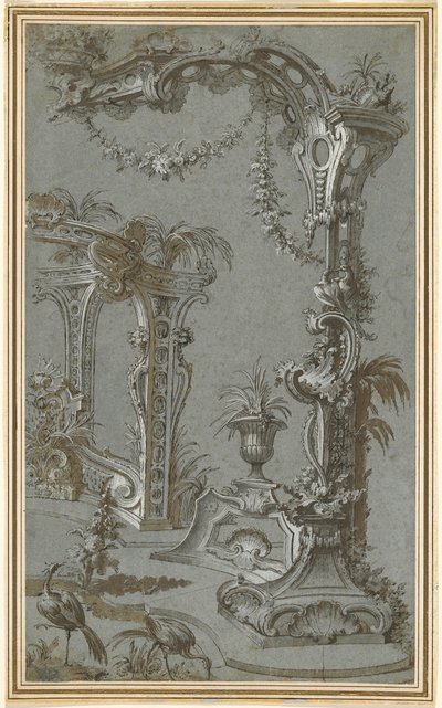 Ein Rokoko-Gartengitter und Pavillon von Jean François de Cuvilliés I