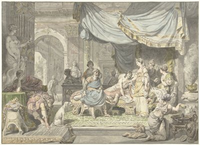 Antiochus versucht seine Liebe zu seiner Mutter Stratonice zu verbergen von Jean Grandjean